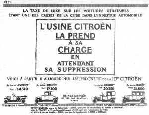 1921 gamme Citroën