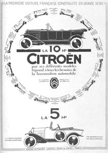 1922, gamme Citroën
